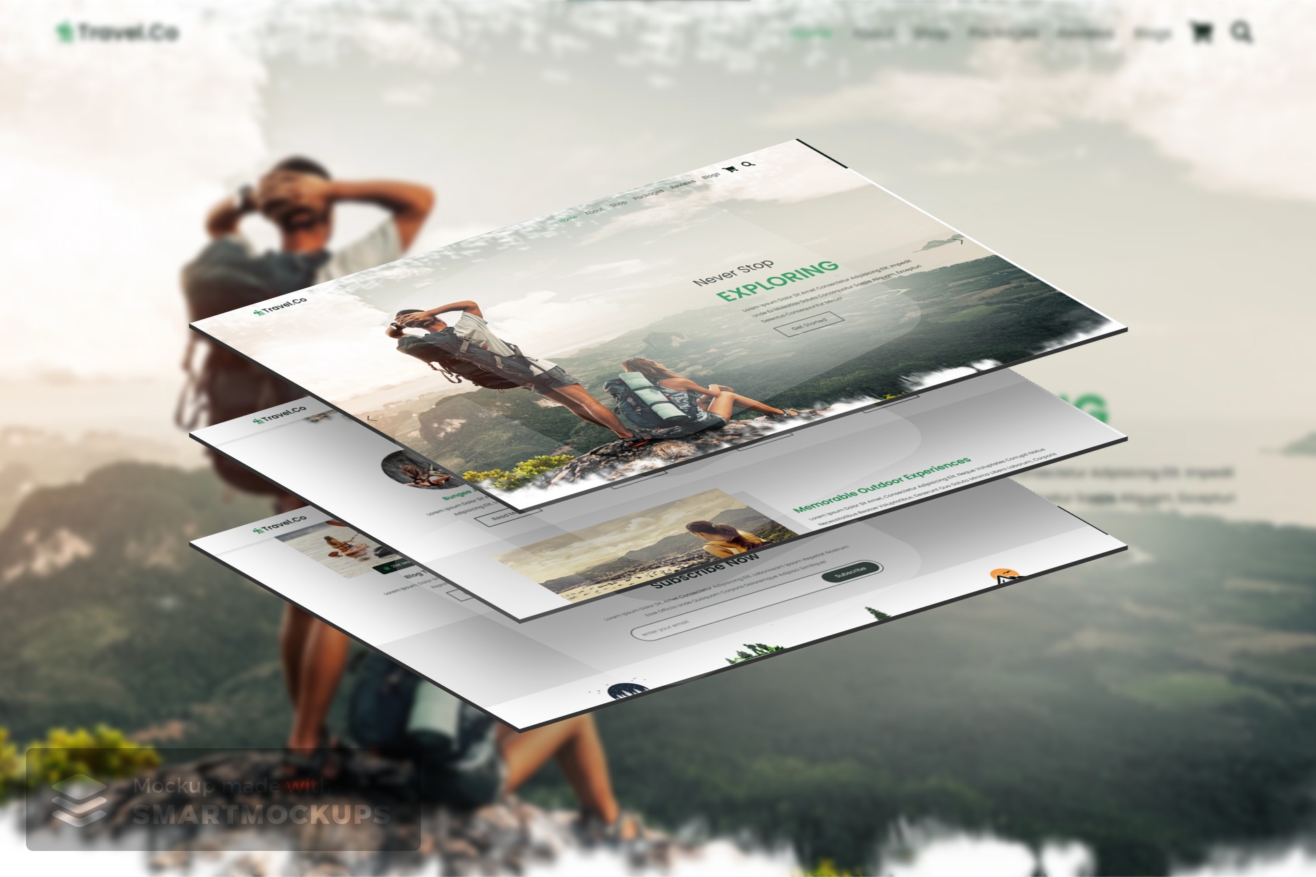 Landing Web Page For An Adventure Guide