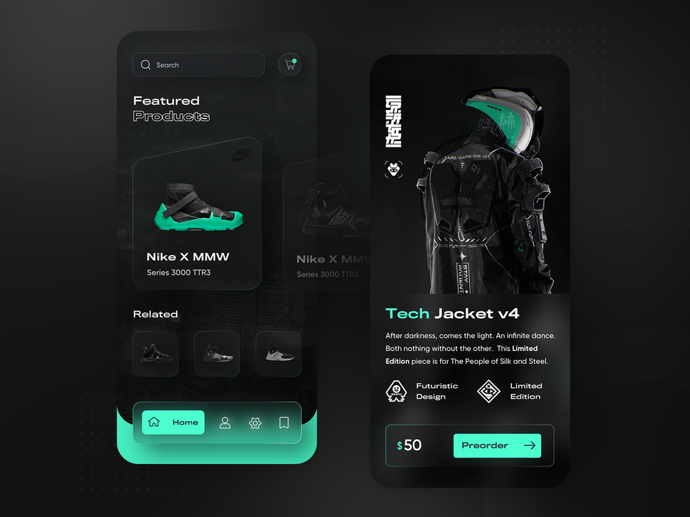 App UI Design For A Custom Apparel Store