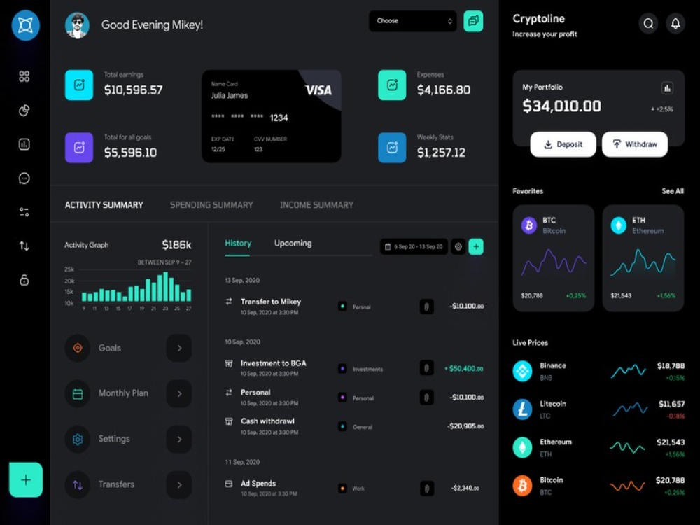 UI Design For A Personal Asset Portfolio